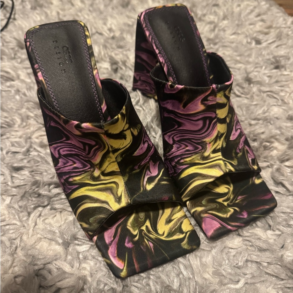 Colorful Funky Open-Toe Heels